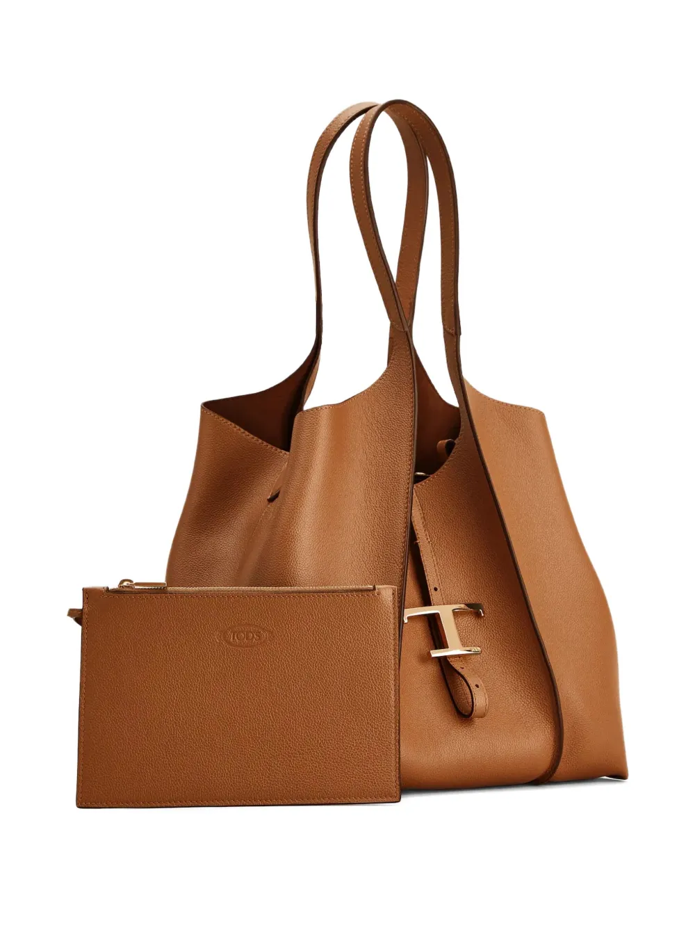 Tod's small T Timeless leather shoulder bag Bruin