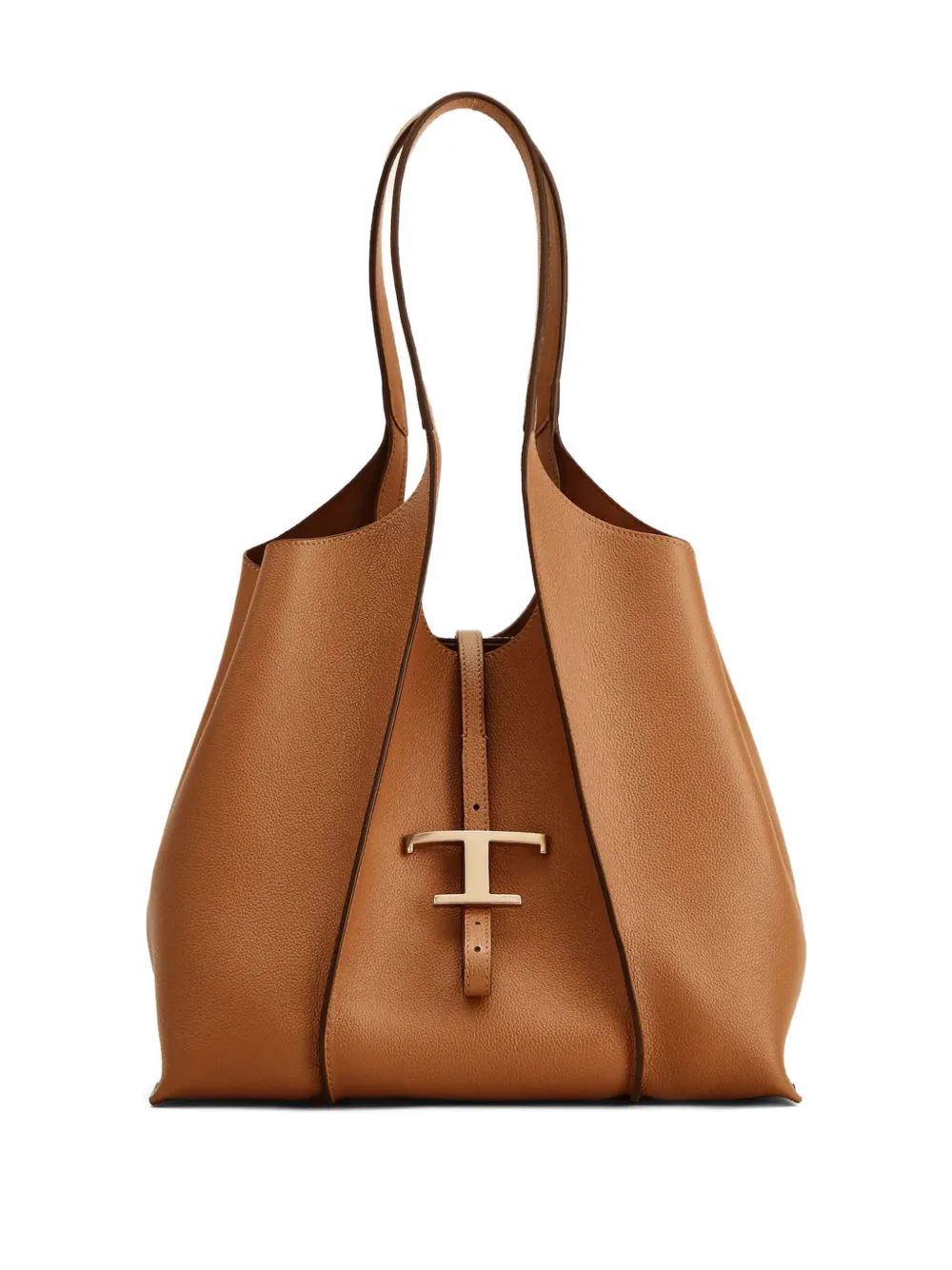 Tod's small T Timeless leather shoulder bag - ブラウン Tod's small T Timeless leather shoulder bag - ブラウン