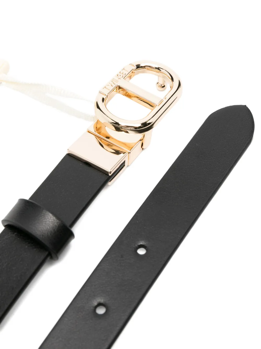 TWINSET Kids gold-tone buckle belt - Zwart