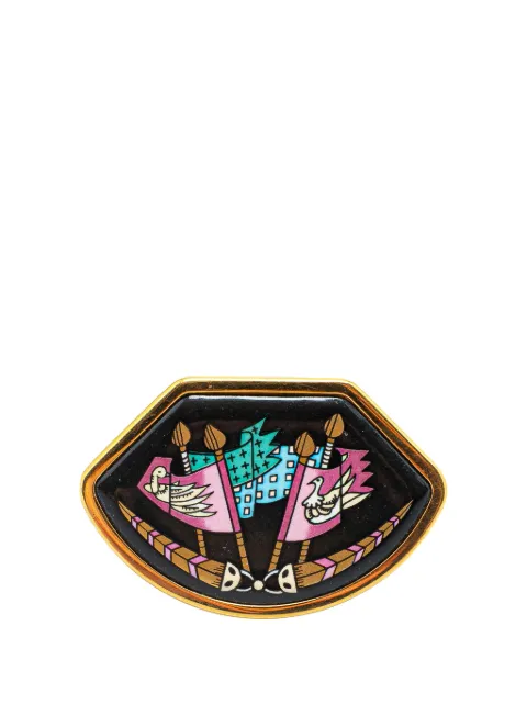Hermès Pre-Owned 1990-2010 Gold Plated Enamel Brooch costume bracelet