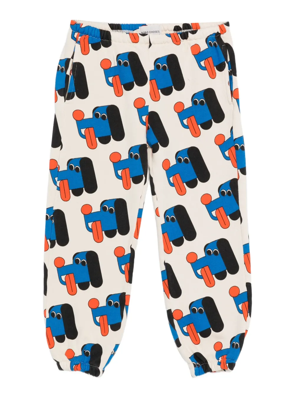 Bobo Choses Trainingsbroek met hondenprint Beige