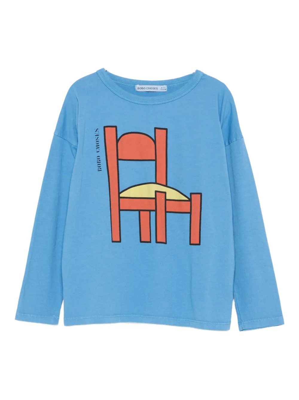 Bobo Choses chair-print long-sleeve T-shirt Blauw