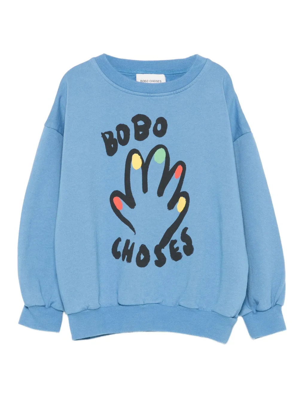 Bobo Choses Sweater met handprint Blauw