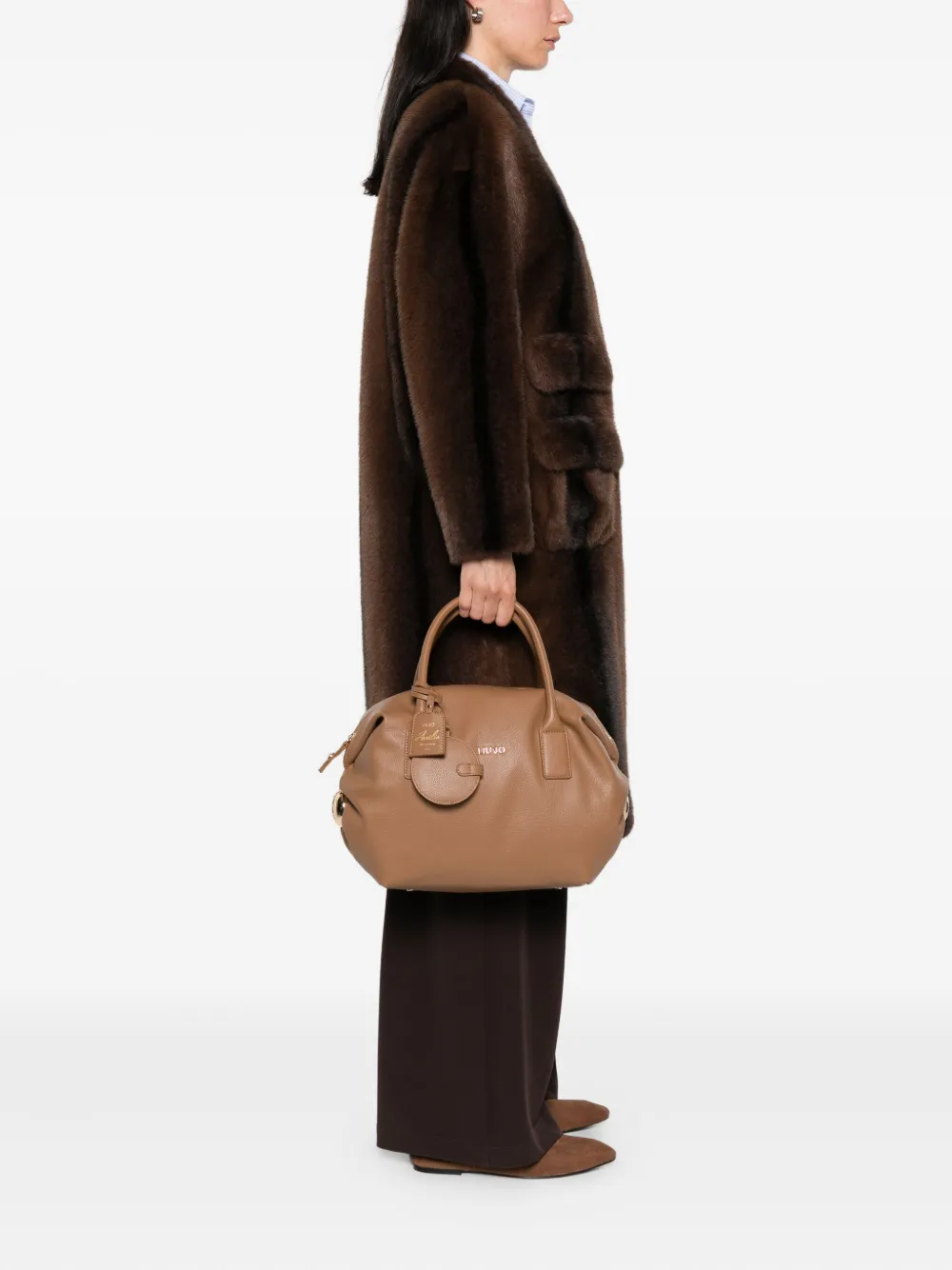LIU JO Shopper met logo Bruin