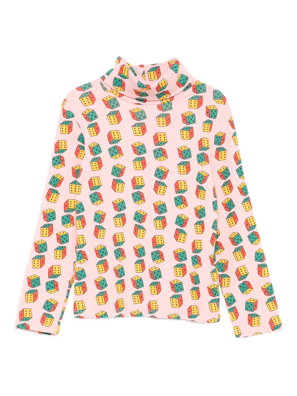Bobo Choses T-shirt met col en dobbelsteen Roze