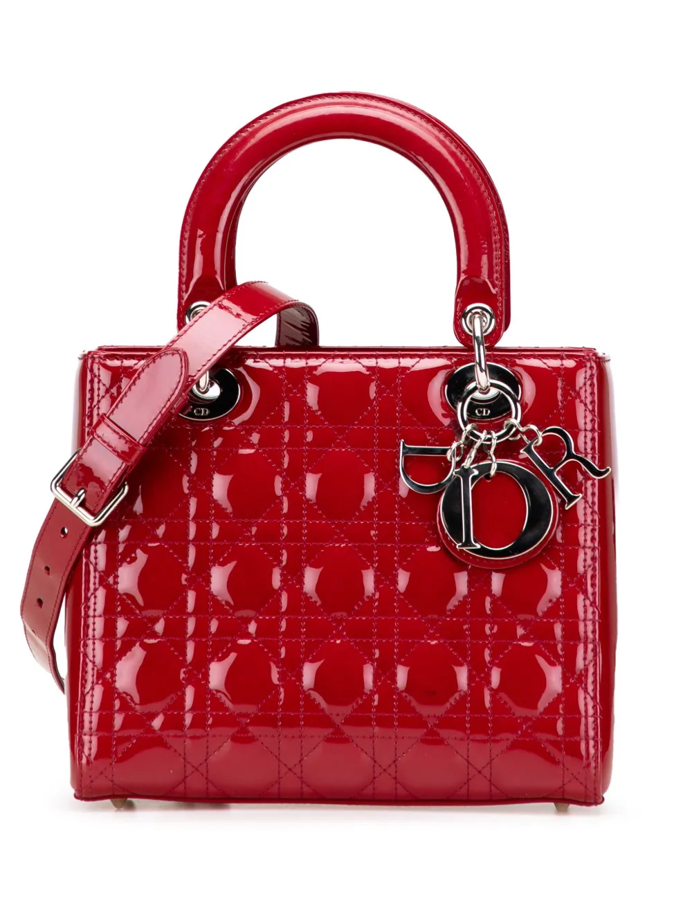 Christian Dior Pre-Owned 2018 Medium Patent Cannage Lady Dior satchel Christian Dior Pre-Owned 2018 Medium Patent Cannage Lady Dior satchel