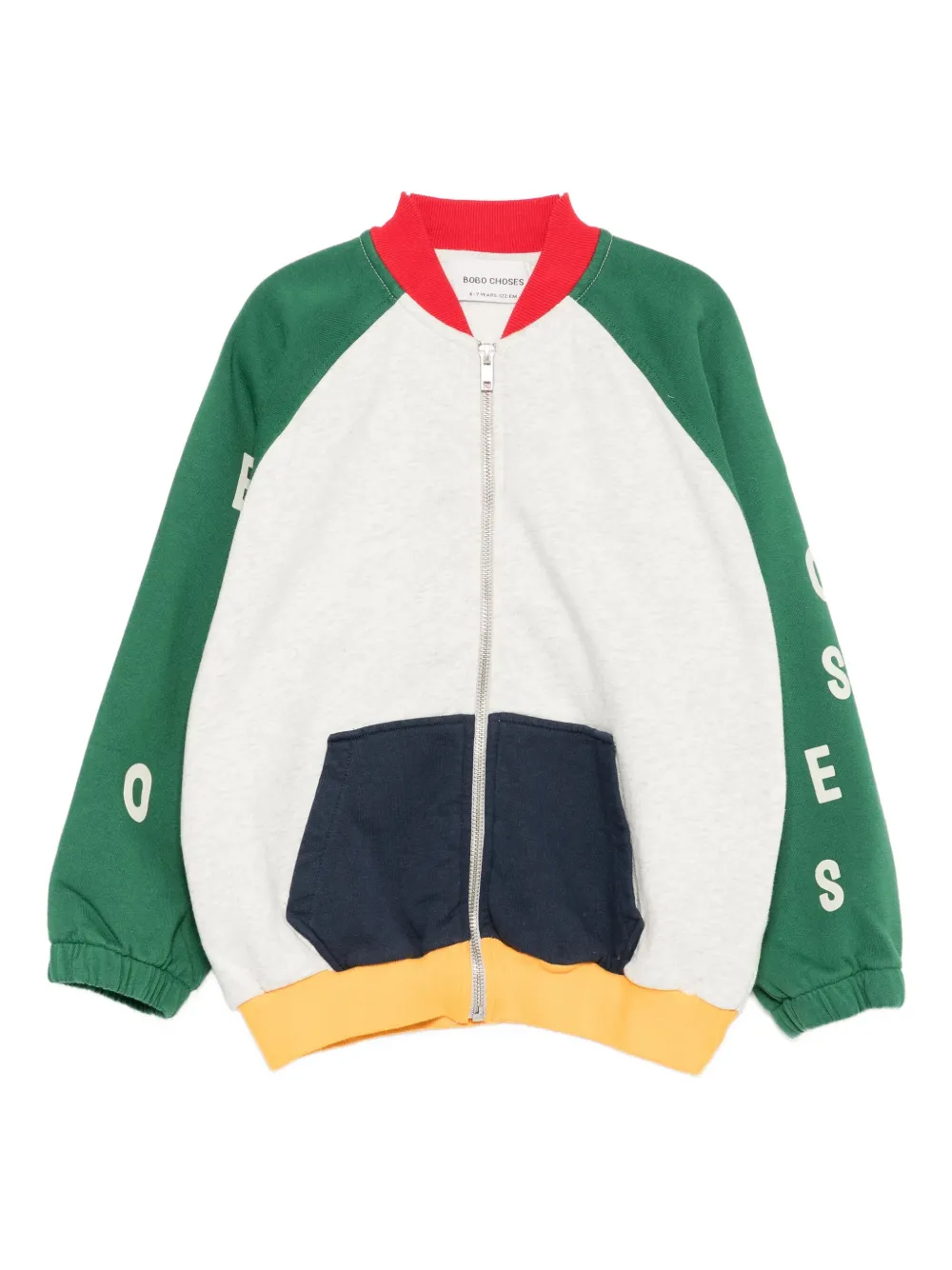Bobo Choses Colour-block Zip-up Bomber Jacket In Green