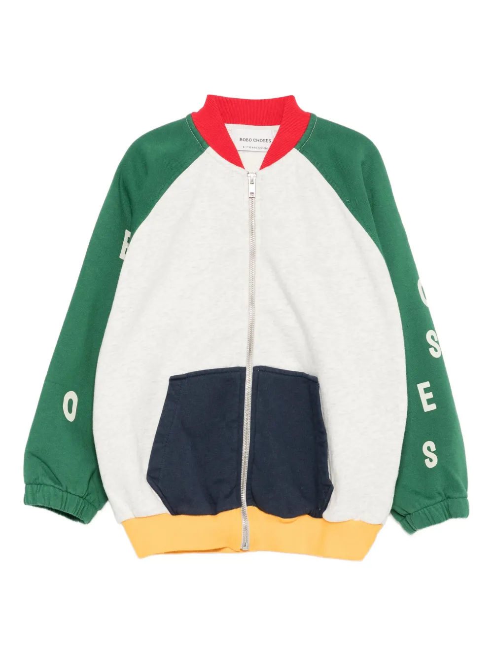 Bobo Choses Bomberjack met colourblocking en rits Grijs