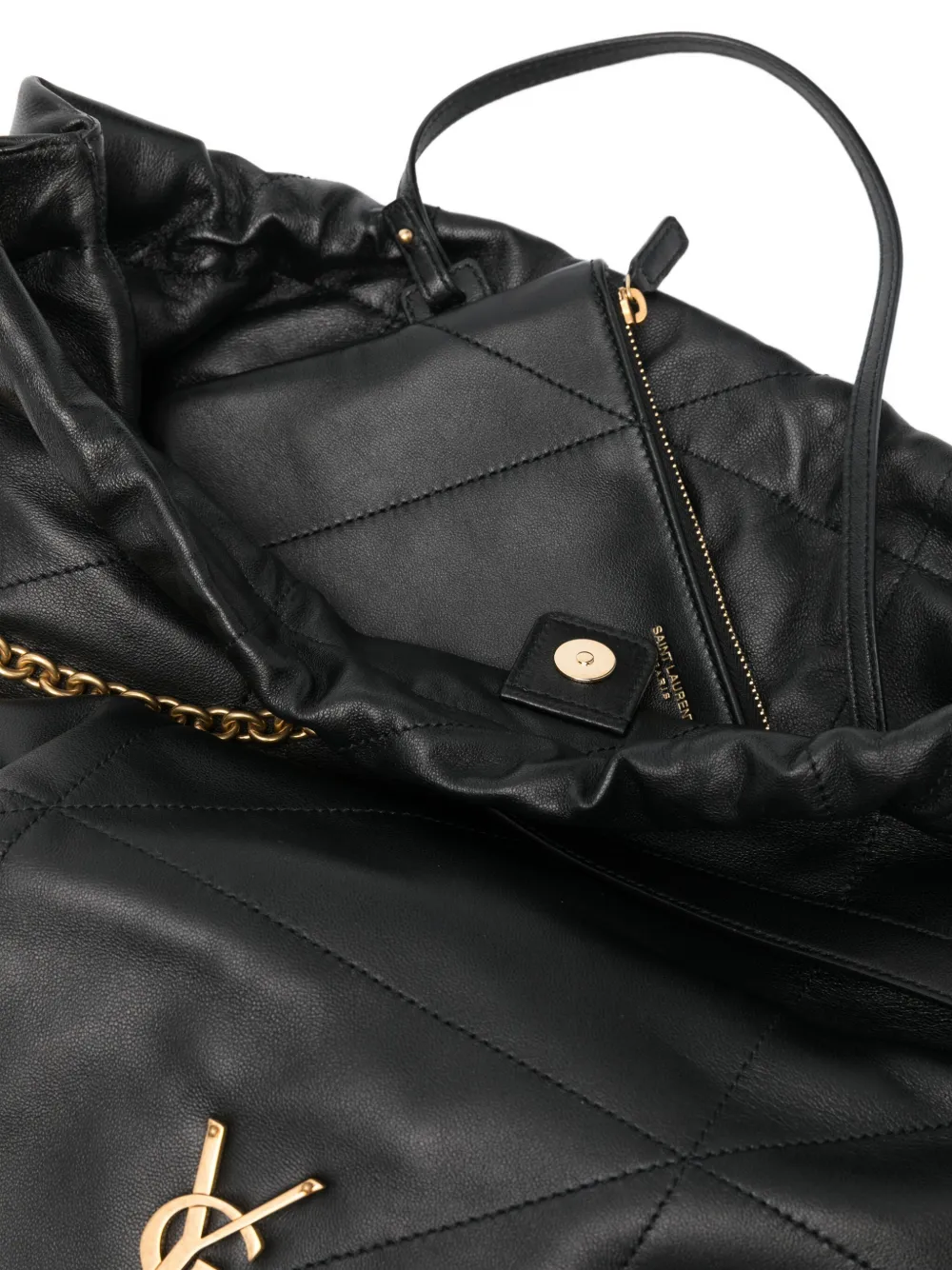 Saint Laurent Quilted Chain Shoulder Bag In Black