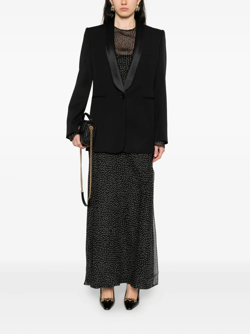 Chloé Blazer met satijnen revers Zwart