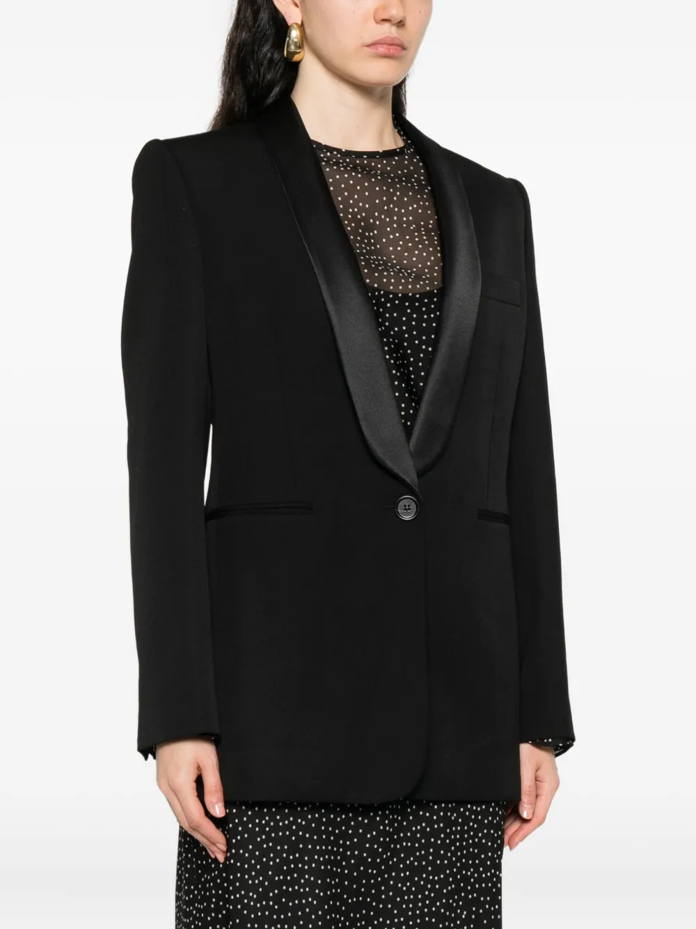 Chloé Blazer met satijnen revers Zwart