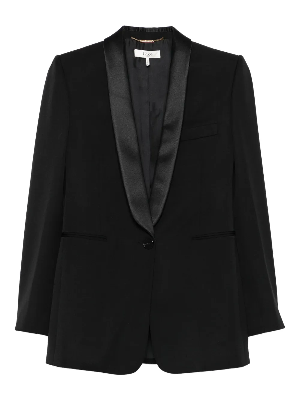 Chloé Blazer met satijnen revers Zwart