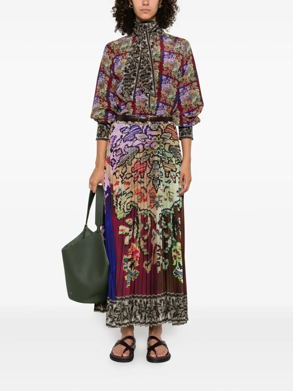 Pierre-Louis Mascia Blouse met gestrikte hals en patroon - Paars