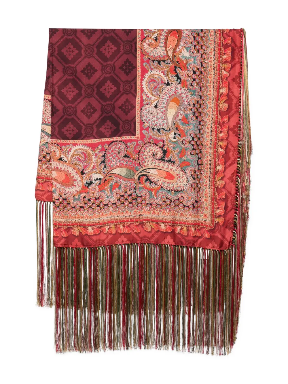 paisley-pattern fringed scarf