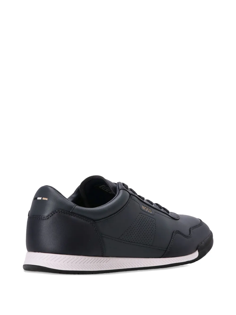 BOSS logo-detail leather sneakers Blue