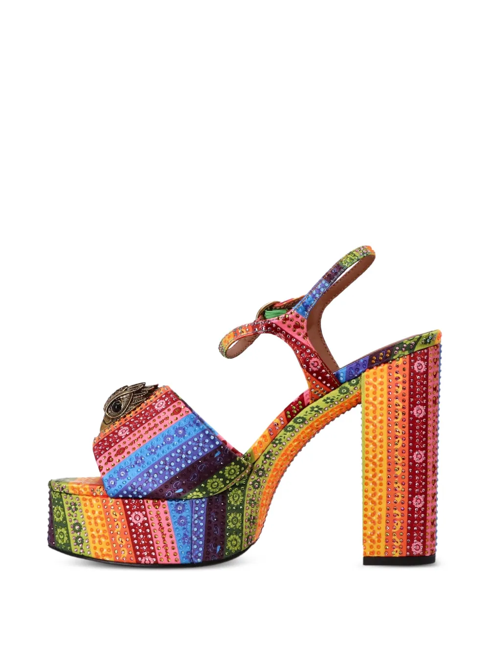 Kurt Geiger London 125mm Kensington crystal-embellished platform sandals Neutrals