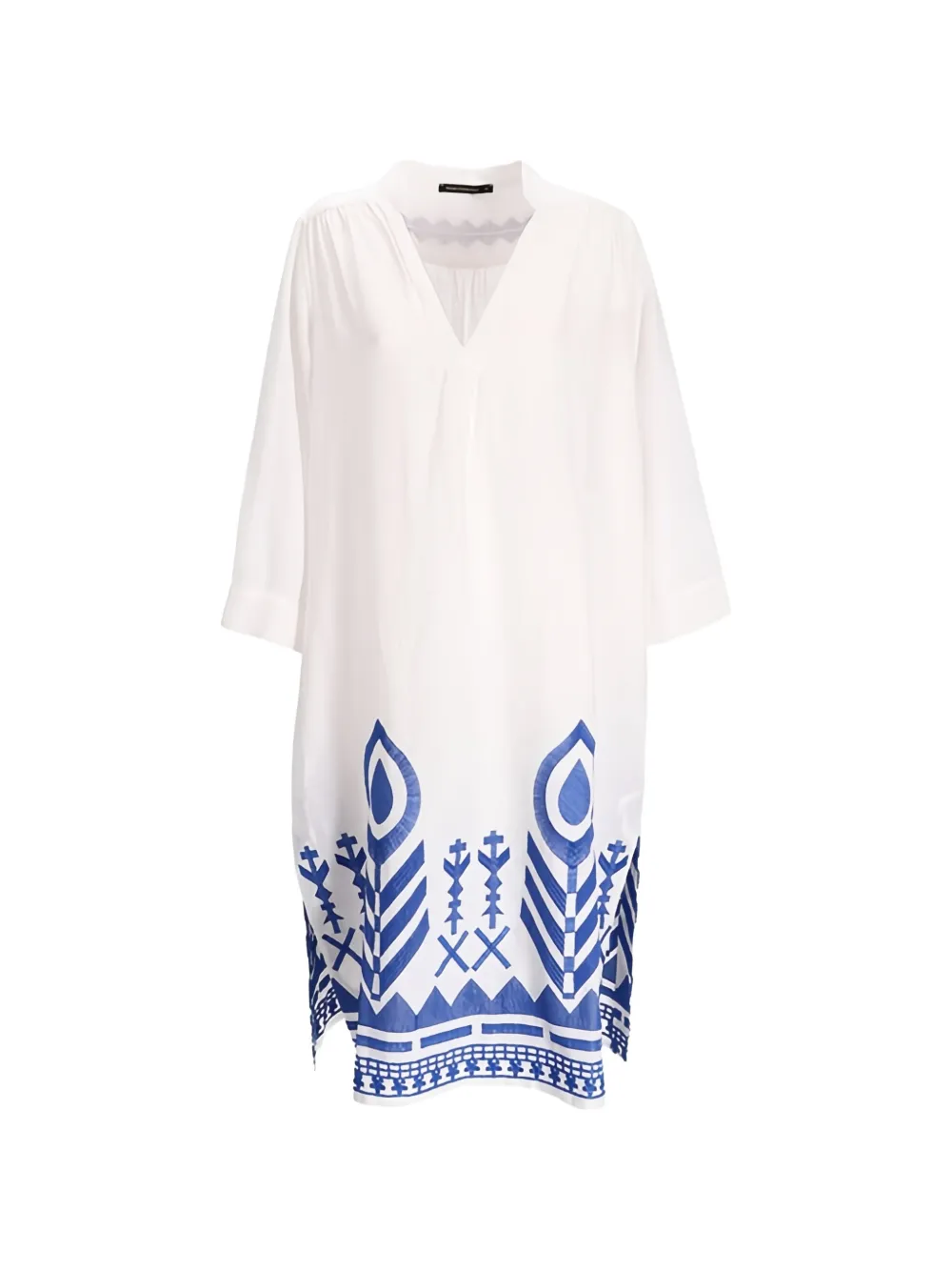 GREEK ARCHAIC KORI print shift dress - Bianco