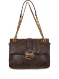 Just Cavalli snake-buckle chain shoulder bag - Brown