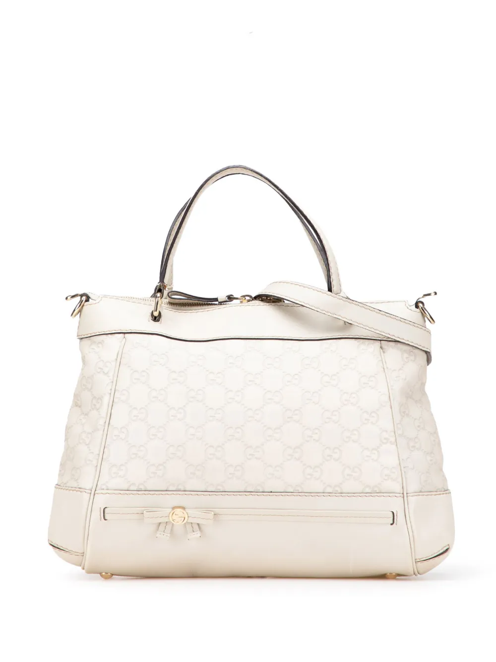 Gucci Pre-Owned 2016-2025 Guccissima Mayfair satchel - ホワイト Gucci Pre-Owned 2016-2025 Guccissima Mayfair satchel - ホワイト