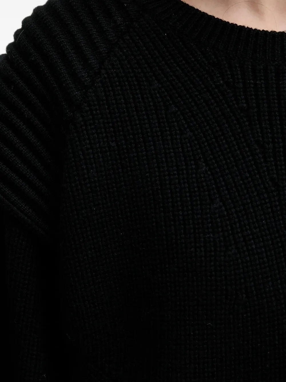 Iro Ribbed-shoulder Wool Sweater In Black