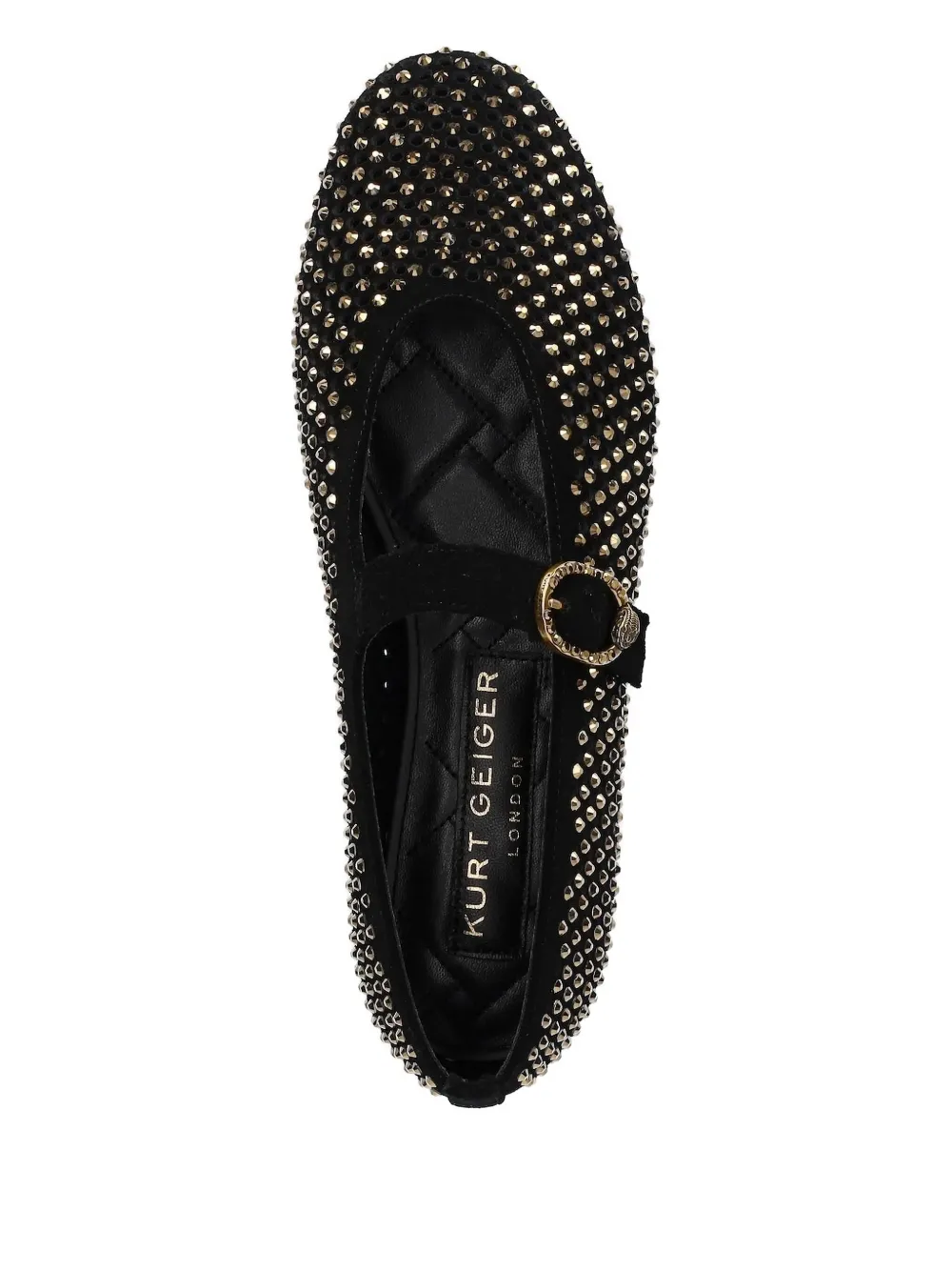 Kurt Geiger Crystal-embellished Ballet Flats In Black
