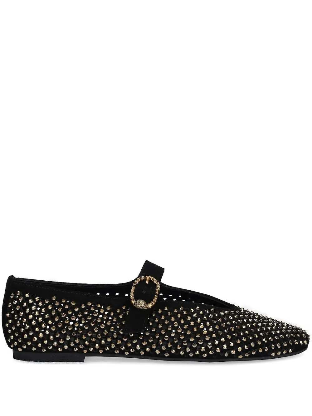 Kurt Geiger Crystal-embellished Ballet Flats In Black