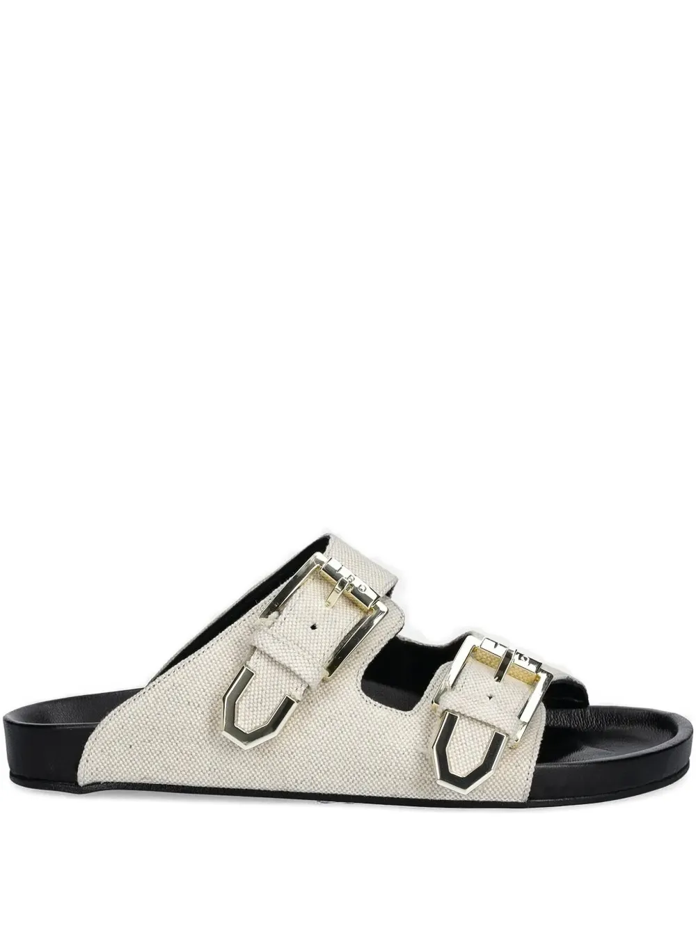 IRO Billie double-buckle slides Neutrals