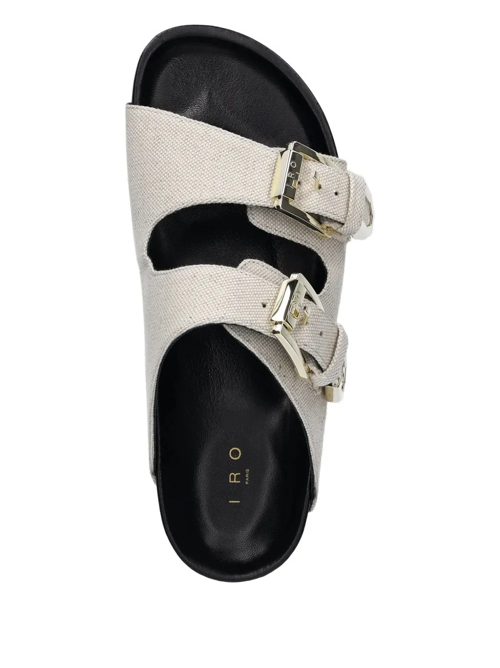 IRO Billie double-buckle slides Neutrals