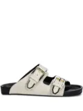IRO Billie double-buckle slides - Neutrals