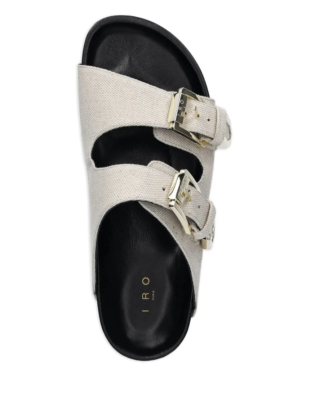 IRO Billie slippers met dubbele gesp Beige