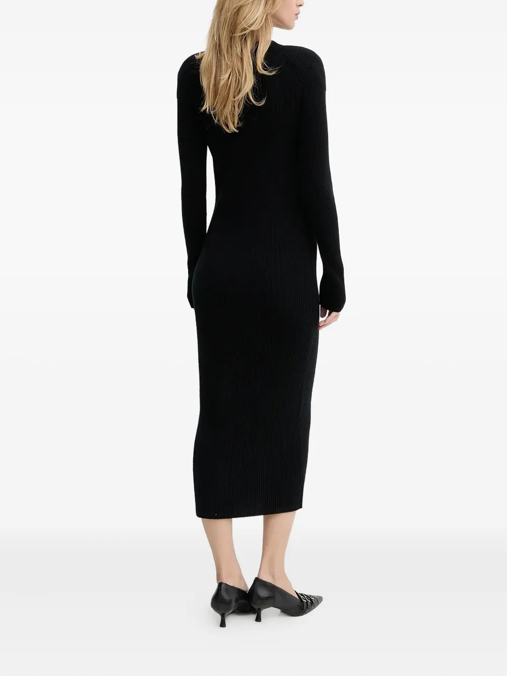 IRO cashmere long-sleeve midi dress - Zwart