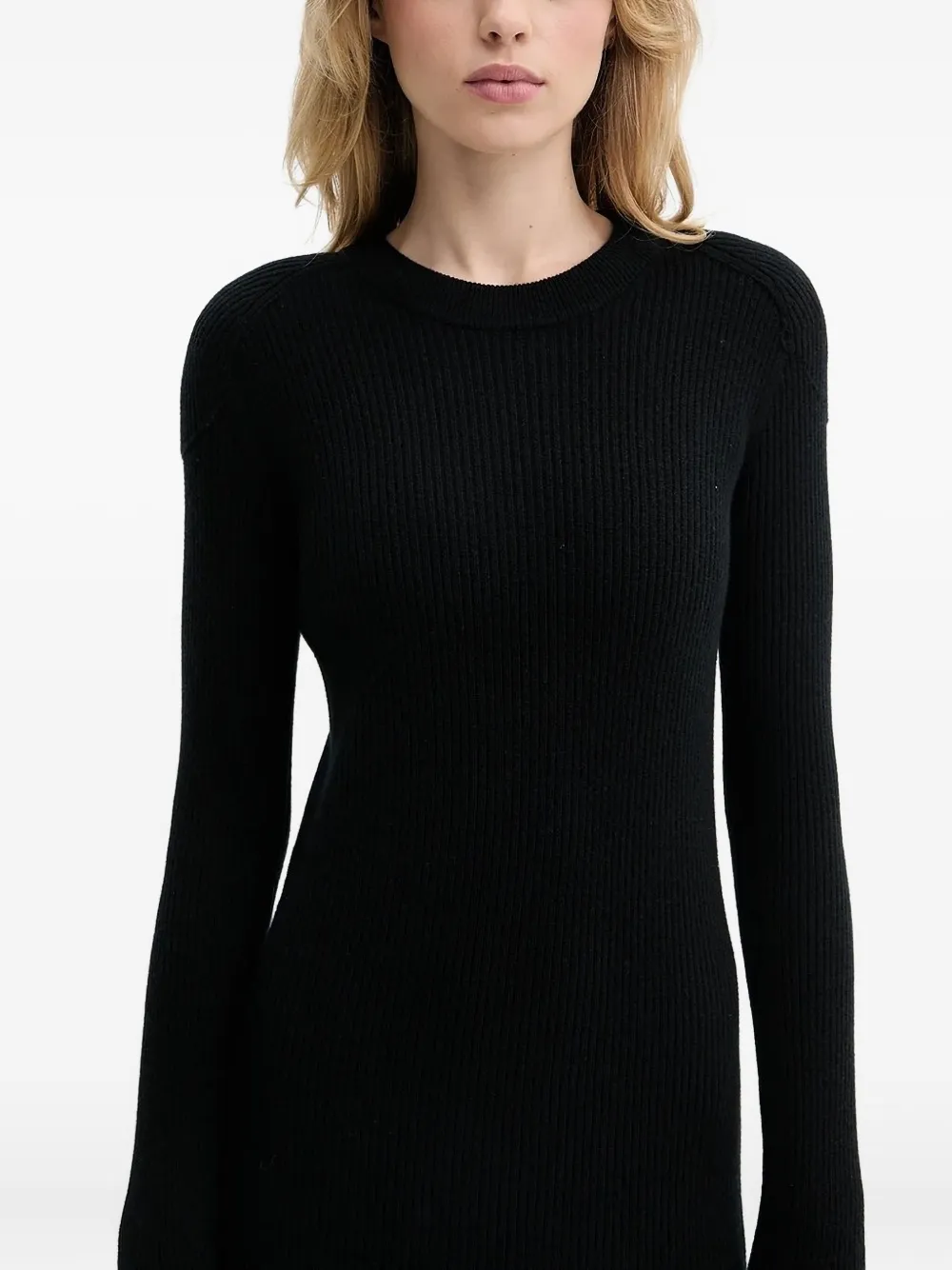 IRO cashmere long-sleeve midi dress Zwart