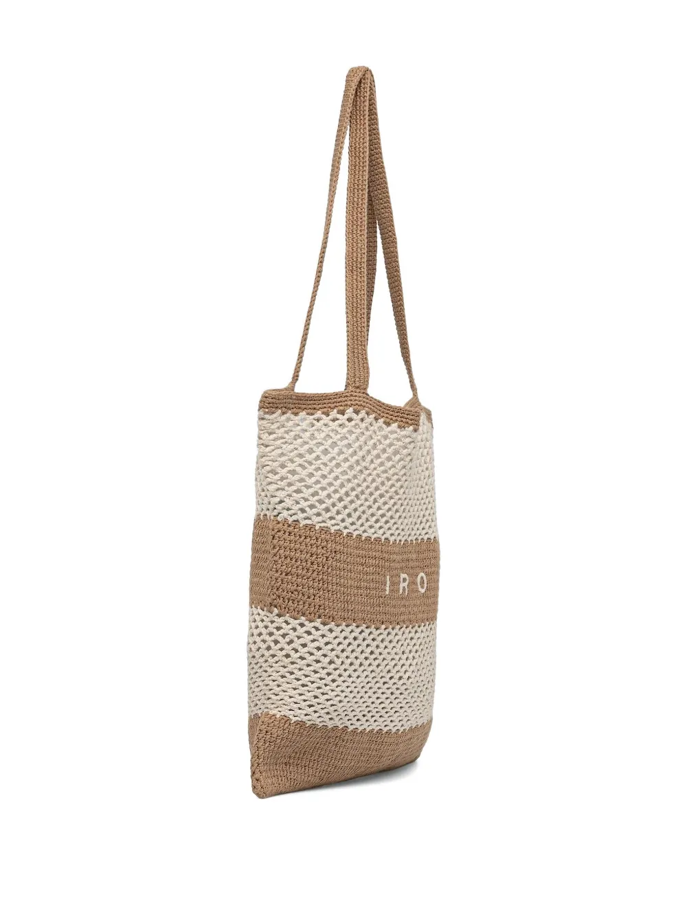 IRO Gehaakte gestreepte shopper - Beige
