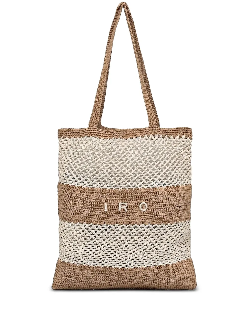 IRO crochet striped tote bag | Neutrals | Image 1