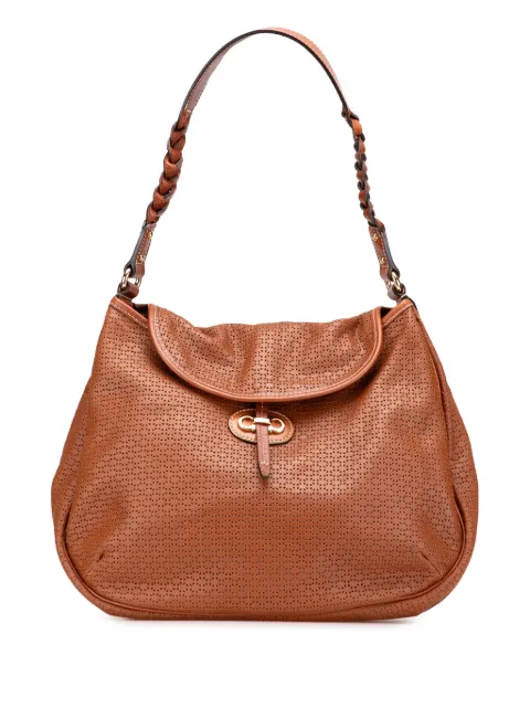 Ferragamo Pre-Owned 2000-2025 Perforated Leather Gancini shoulder bag