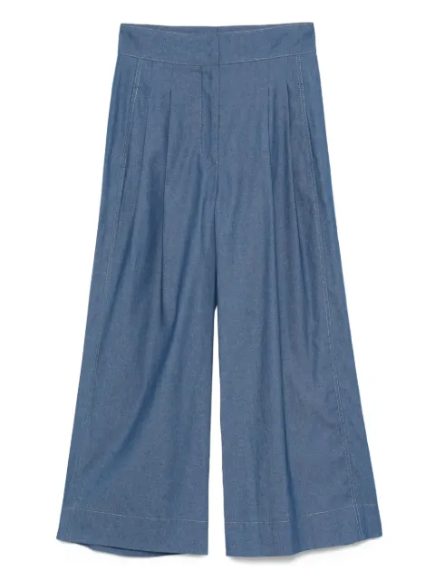 Akris Punto stitch-detail pleated culottes
