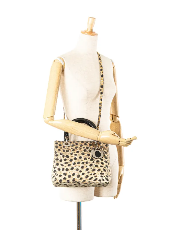 Christian Dior Pre-Owned 1997 Medium Canvas Cannage Leopard Print - Technical View