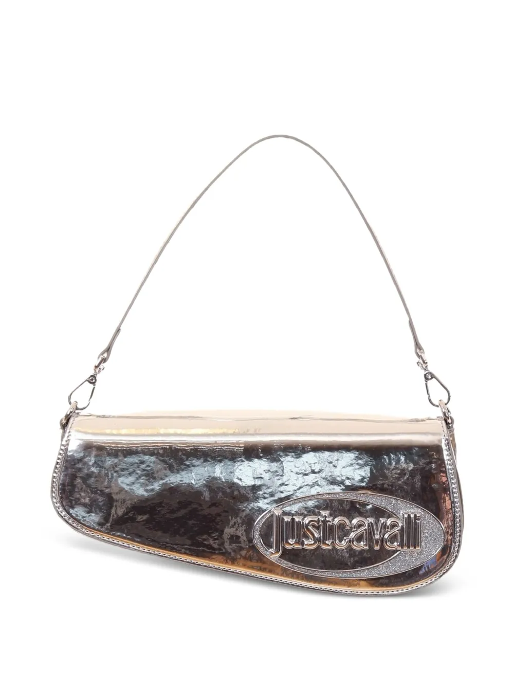 Just Cavalli Chain-strap Top-handle Shoulder Bag In Silver