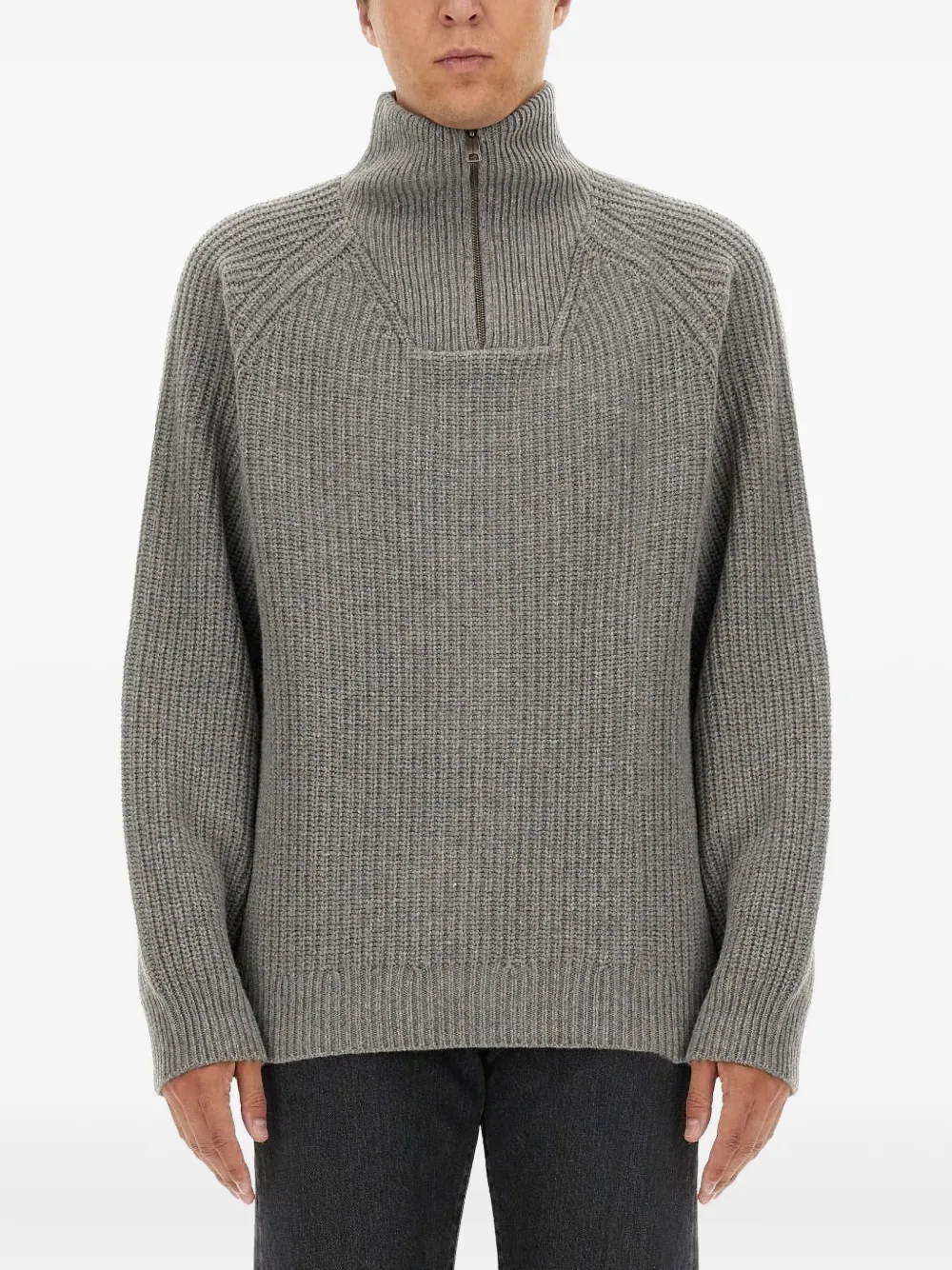 Carhartt WIP Gerippter Strick mit Reißverschluss | Grau | Image 1