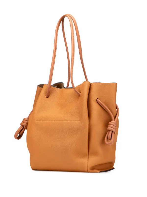 Loewe Pre-Owned 2018 Medium Leather Flamenco Knot Tote Bag | Brown