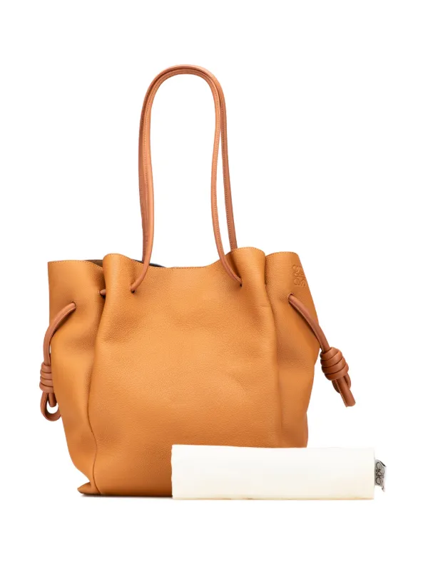 Loewe Pre-Owned 2018 Medium Leather Flamenco Knot Tote Bag | Brown