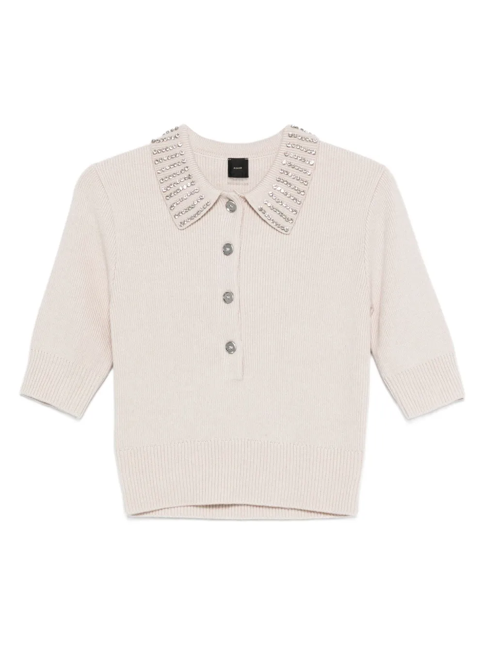 PINKO embellished polo-neck top - グレー PINKO embellished polo-neck top - グレー