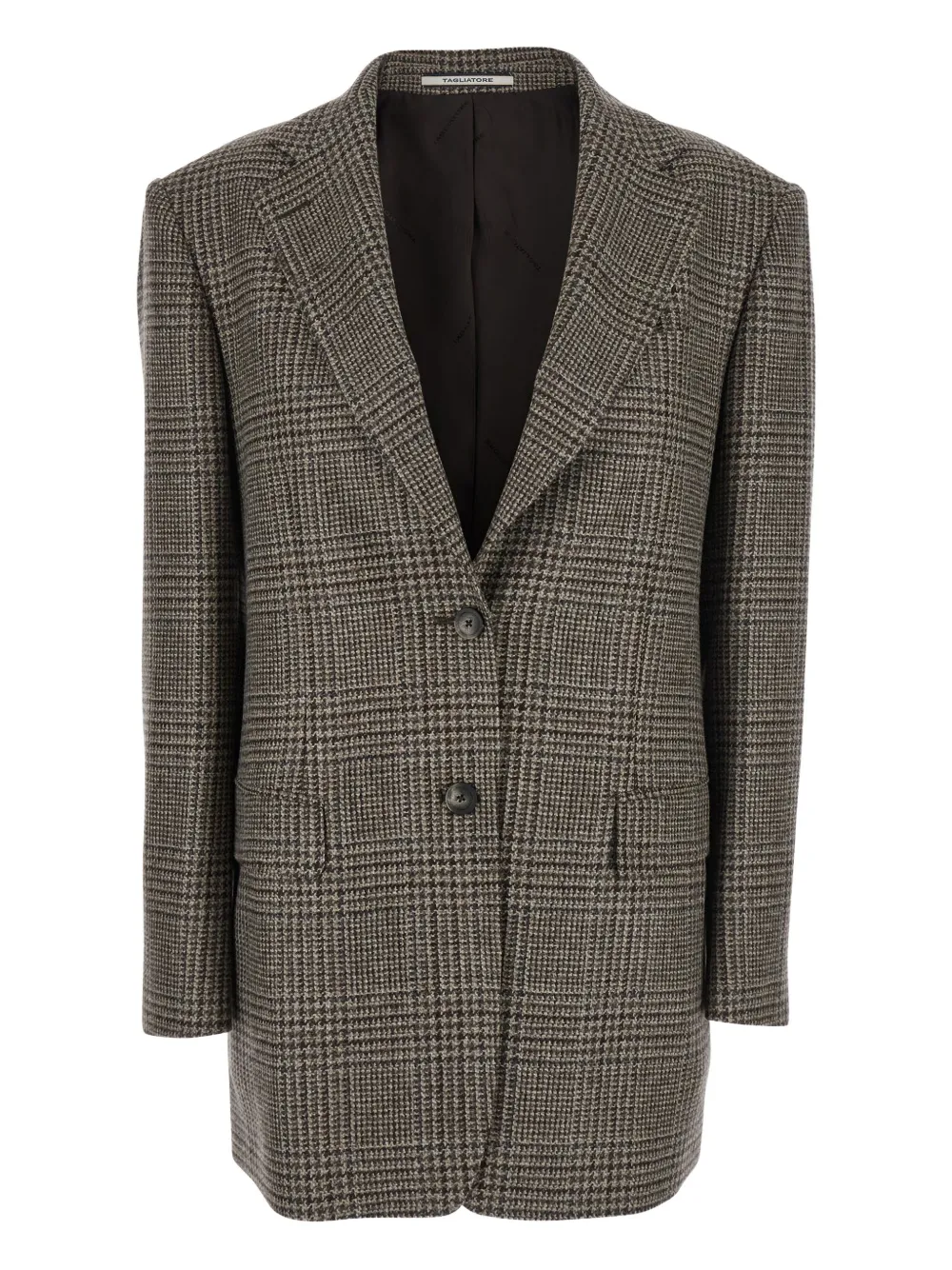 Tagliatore Cecily checked single-breasted blazer Bruin