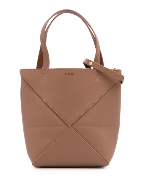 Loewe Pre-Owned 2023 Mini Shiny Calfskin Puzzle Fold Tote satchel