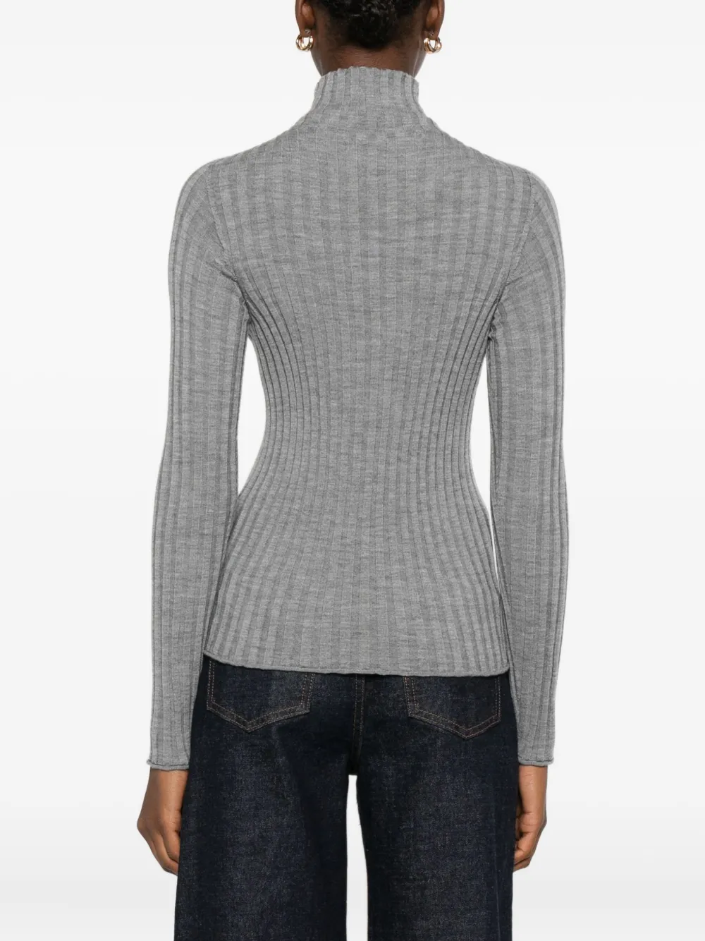 Peserico Geribbelde top Grijs