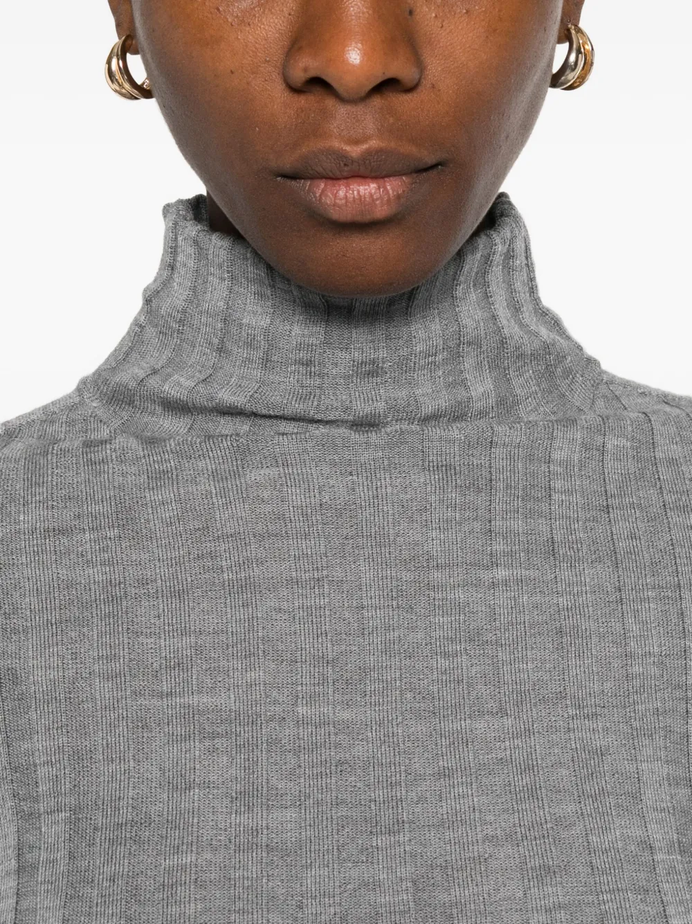 Peserico Geribbelde top Grijs