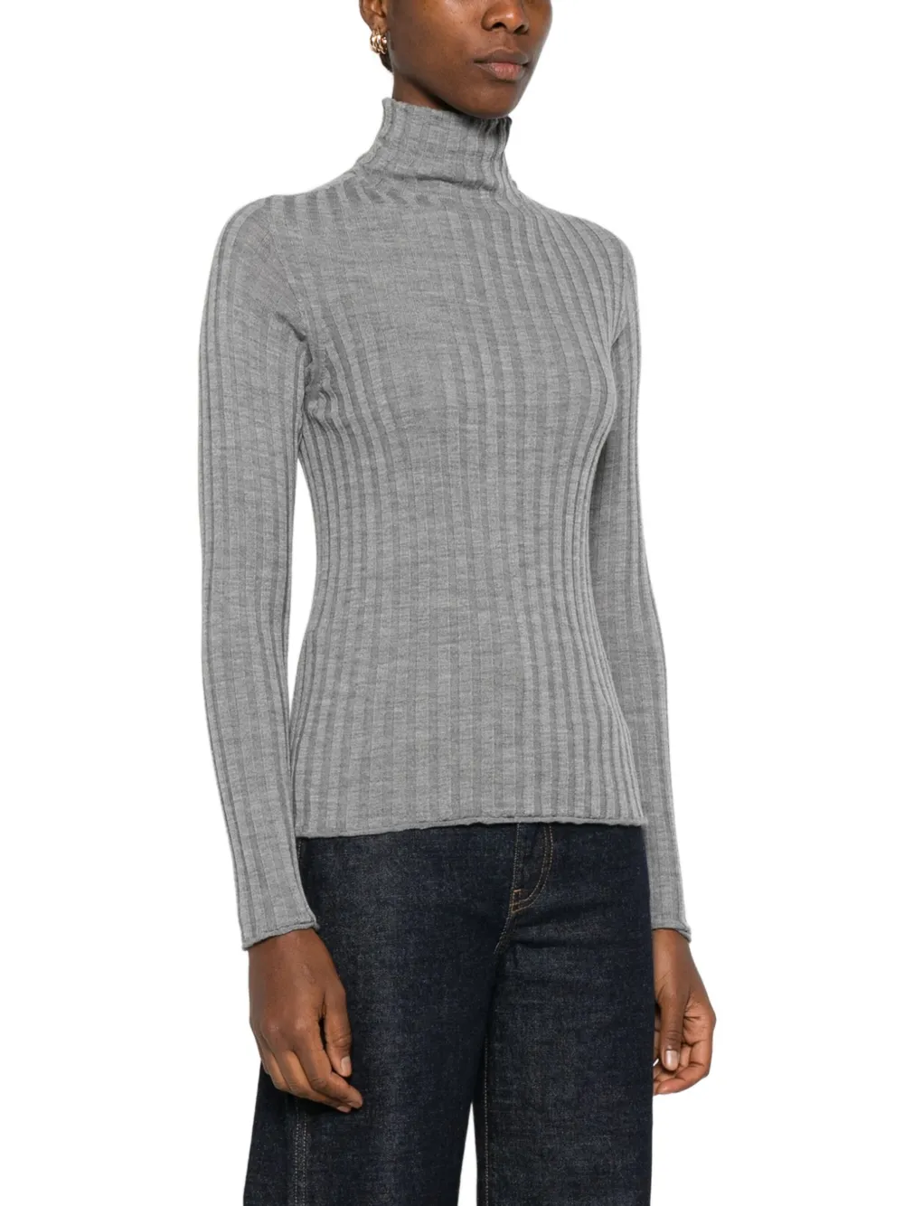 Peserico Geribbelde top Grijs