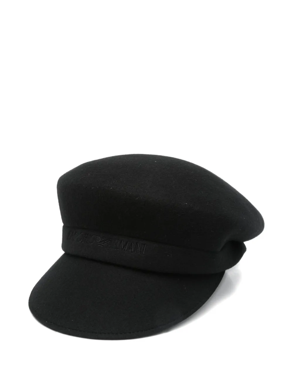 Emporio Armani Bakerboy pet met geborduurd logo Zwart