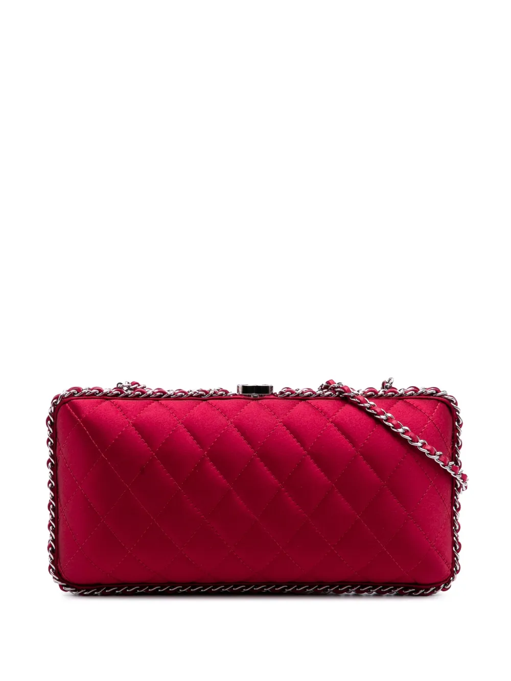 CHANEL Pre-Owned 2012 Quilted Satin Chain Around Clutch crossbody bag CHANEL Pre-Owned 2012 Quilted Satin Chain Around Clutch crossbody bag