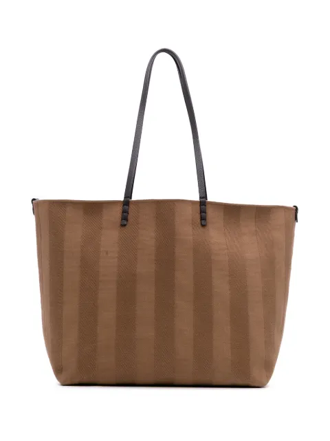 Fendi Pre-Owned 2010-2025 Large Zucca Canvas Striped Reversible Roll tote bag
